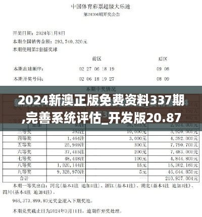 2024新澳正版免費(fèi)資料337期,完善系統(tǒng)評(píng)估_開(kāi)發(fā)版20.877-7