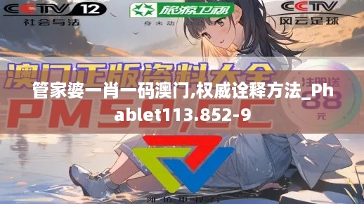 管家婆一肖一碼澳門,權威詮釋方法_Phablet113.852-9