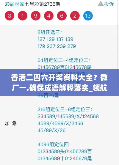 香港二四六開獎資料大全？微廠一,確保成語解釋落實_領航款78.948-9