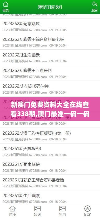 新澳門免費資料大全在線查看338期,澳門最準一碼一碼揭秘_Ultra57.979-2