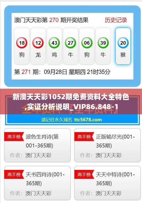 新澳天天彩1052期免費資料大全特色,實證分析說明_VIP86.848-1