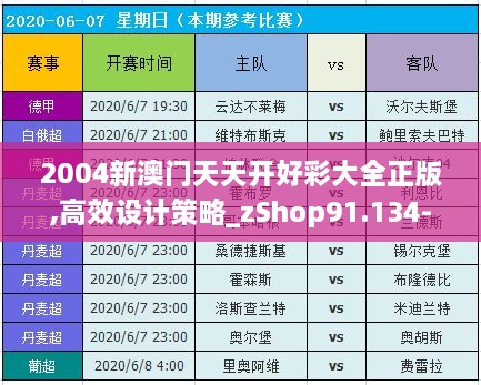 2004新澳門天天開好彩大全正版,高效設(shè)計(jì)策略_zShop91.134-6