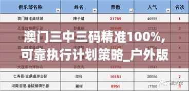 澳門三中三碼精準(zhǔn)100%,可靠執(zhí)行計劃策略_戶外版7.456