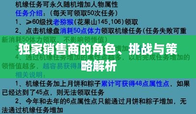 獨(dú)家銷售商的角色、挑戰(zhàn)與策略解析