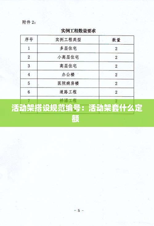 活動架搭設(shè)規(guī)范編號：活動架套什么定額 