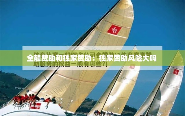 全額贊助和獨家贊助：獨家贊助風險大嗎 