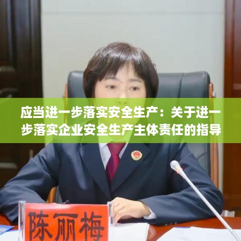 應(yīng)當(dāng)進(jìn)一步落實(shí)安全生產(chǎn)：關(guān)于進(jìn)一步落實(shí)企業(yè)安全生產(chǎn)主體責(zé)任的指導(dǎo)意見 