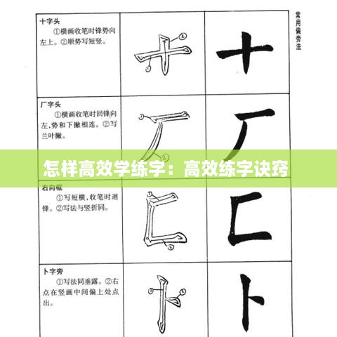怎樣高效學(xué)練字：高效練字訣竅 