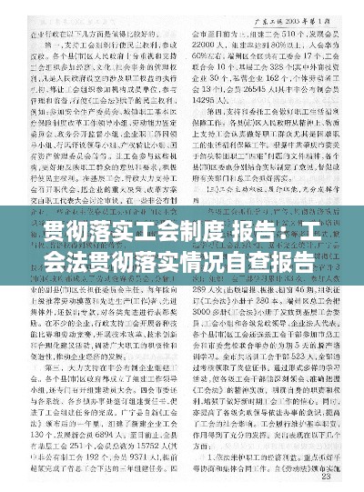 貫徹落實(shí)工會(huì)制度 報(bào)告：工會(huì)法貫徹落實(shí)情況自查報(bào)告 