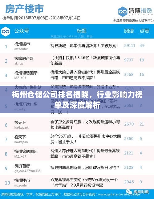梅州倉儲公司排名揭曉，行業(yè)影響力榜單及深度解析