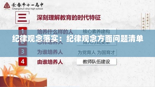 紀(jì)律觀念落實：紀(jì)律觀念方面問題清單 