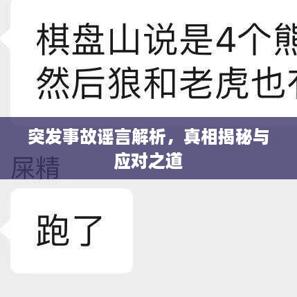 突發(fā)事故謠言解析，真相揭秘與應對之道