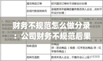財(cái)務(wù)不規(guī)范怎么做分錄：公司財(cái)務(wù)不規(guī)范后果 