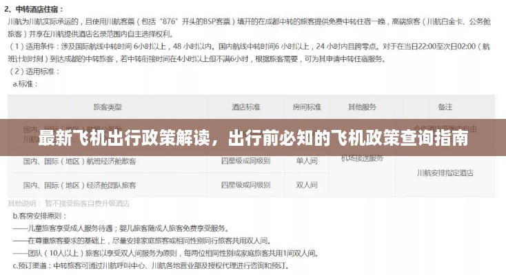 最新飛機出行政策解讀，出行前必知的飛機政策查詢指南