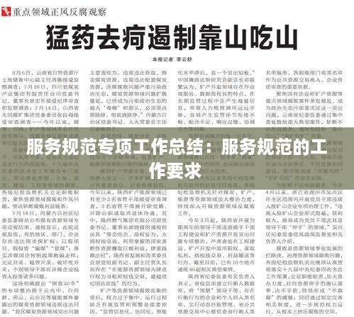 服務(wù)規(guī)范專項工作總結(jié)：服務(wù)規(guī)范的工作要求 