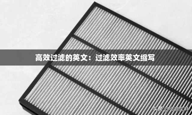 高效過濾的英文：過濾效率英文縮寫 
