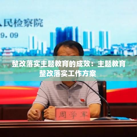 整改落實主題教育的成效：主題教育整改落實工作方案 