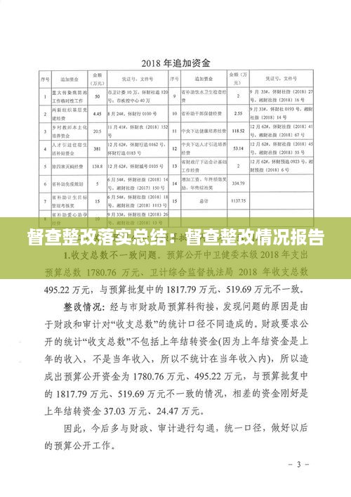 督查整改落實(shí)總結(jié)：督查整改情況報(bào)告 