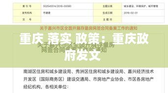 重慶 落實 政策：重慶政府發(fā)文 