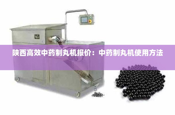 陜西高效中藥制丸機報價：中藥制丸機使用方法 