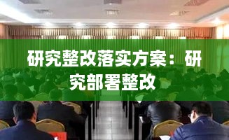 研究整改落實方案：研究部署整改 