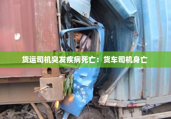貨運(yùn)司機(jī)突發(fā)疾病死亡：貨車(chē)司機(jī)身亡 