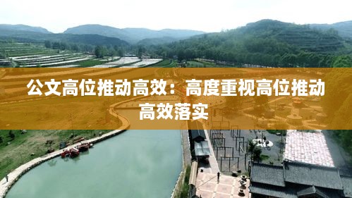公文高位推動高效：高度重視高位推動高效落實 
