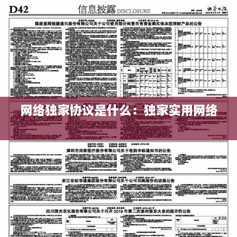 網(wǎng)絡(luò)獨(dú)家協(xié)議是什么：獨(dú)家實(shí)用網(wǎng)絡(luò) 