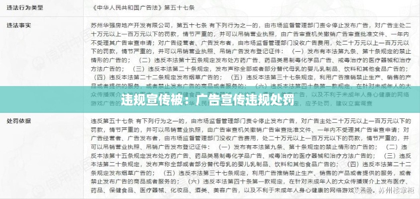 違規(guī)宣傳被：廣告宣傳違規(guī)處罰 