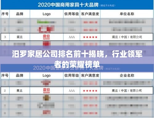 汨羅家居公司排名前十揭曉，行業(yè)領(lǐng)軍者的榮耀榜單
