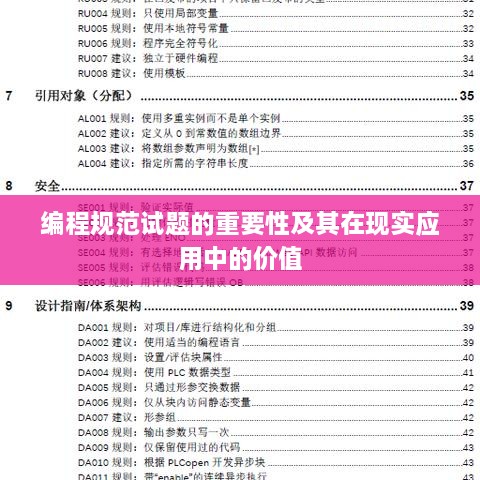編程規(guī)范試題的重要性及其在現(xiàn)實(shí)應(yīng)用中的價(jià)值