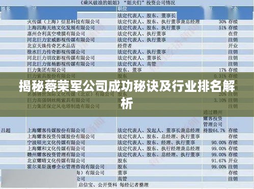 揭秘蔡榮軍公司成功秘訣及行業(yè)排名解析