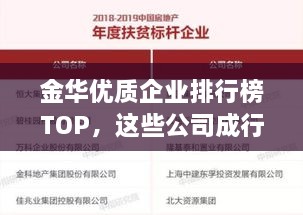 金華優(yōu)質(zhì)企業(yè)排行榜TOP，這些公司成行業(yè)翹楚！