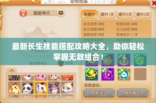最新長生技能搭配攻略大全，助你輕松掌握無敵組合！