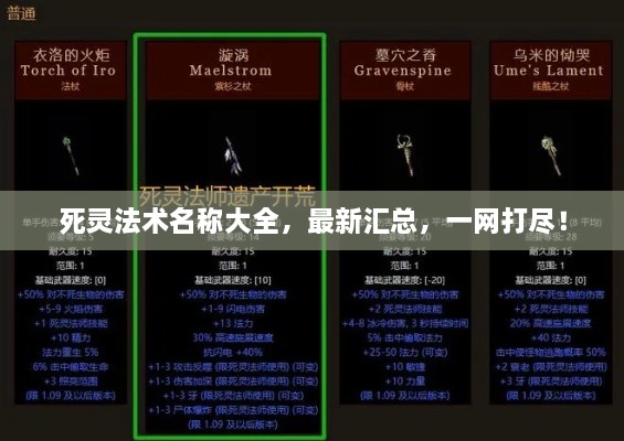 死靈法術(shù)名稱大全，最新匯總，一網(wǎng)打盡！
