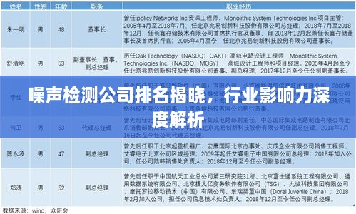 噪聲檢測(cè)公司排名揭曉，行業(yè)影響力深度解析