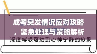 成考突發(fā)情況應(yīng)對(duì)攻略，緊急處理與策略解析