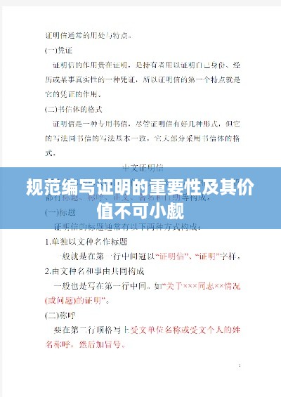 規(guī)范編寫證明的重要性及其價值不可小覷