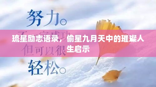 琉星勵(lì)志語(yǔ)錄，偷星九月天中的璀璨人生啟示