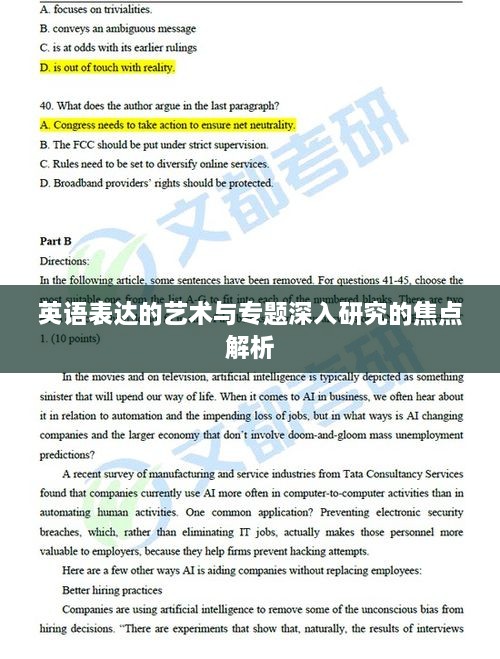 英語表達的藝術與專題深入研究的焦點解析