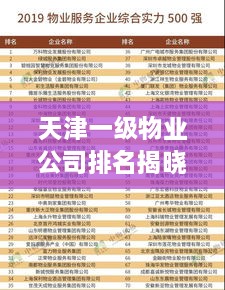 天津一級(jí)物業(yè)公司排名揭曉，優(yōu)質(zhì)物業(yè)榜單搶先看！