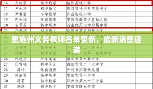 恩施州義務(wù)教師名單更新，最新消息速遞