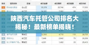 陜西汽車托管公司排名大揭秘！最新榜單揭曉！
